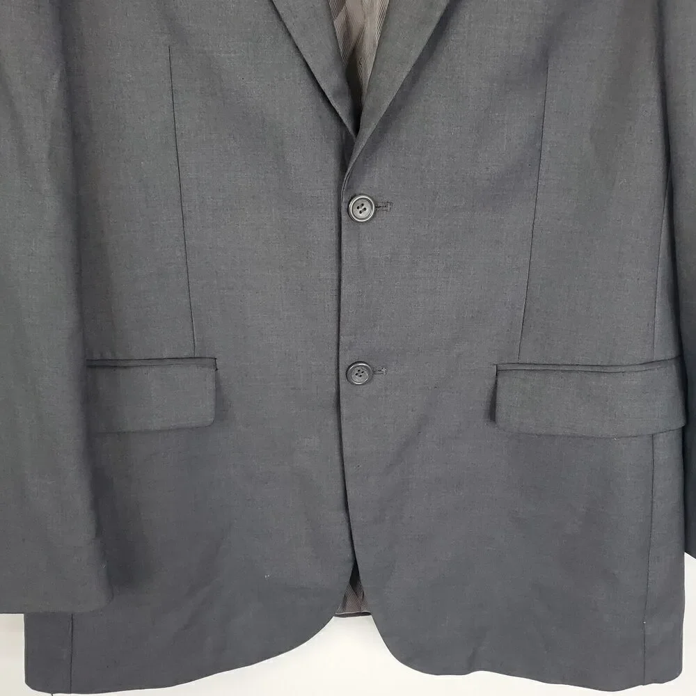 Caravelli Oxford Blazer Superior 150s 06 Drop Italian Grey Mens 40 R Dual Vent
